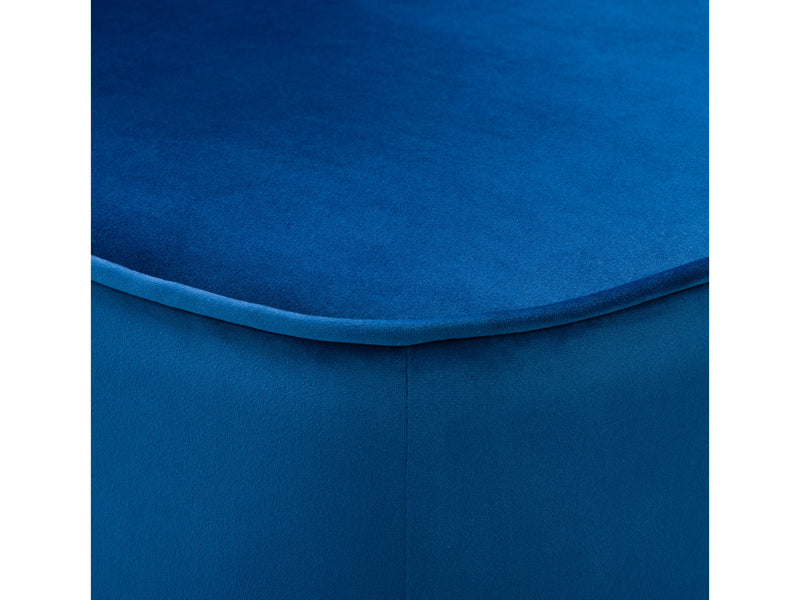 blue Velvet Accent Chair with pouf Lynwood Collection detail image by CorLiving
