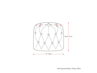 blue Velvet Accent Chair with pouf Lynwood Collection measurements diagram by CorLiving#color_blue