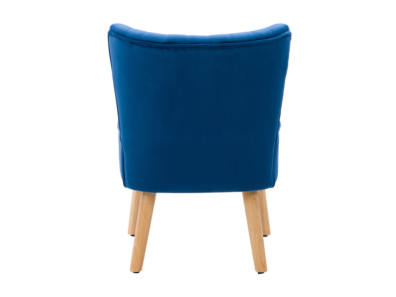 blue Velvet Accent Chair with pouf Lynwood Collection product image by CorLiving