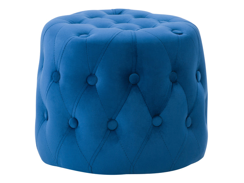blue Velvet Accent Chair with pouf Lynwood Collection product image by CorLiving