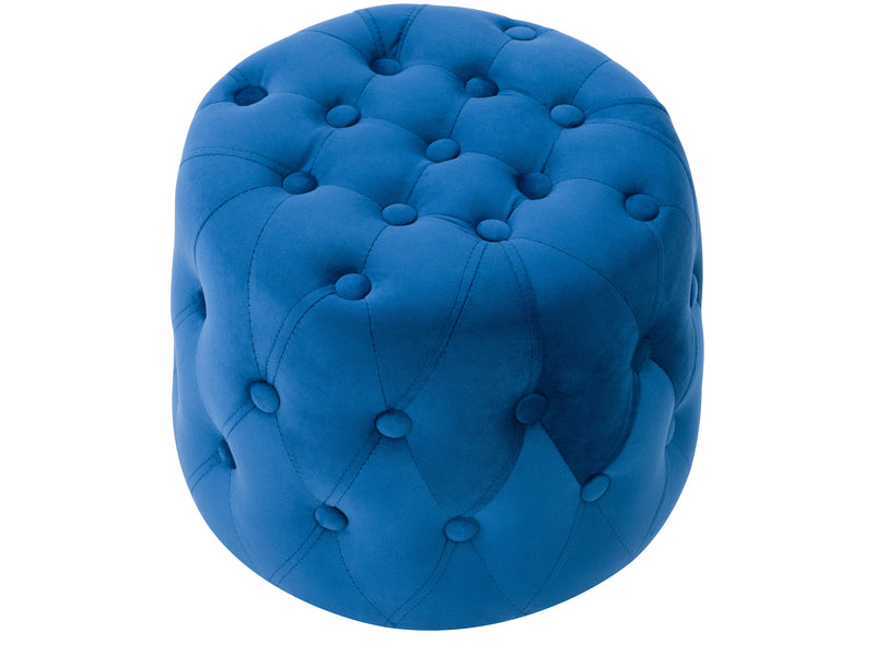 blue Velvet Accent Chair with pouf Lynwood Collection product image by CorLiving