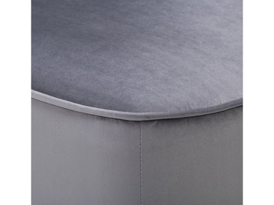 grey Velvet Accent Chair with pouf Lynwood Collection detail image by CorLiving#color_grey