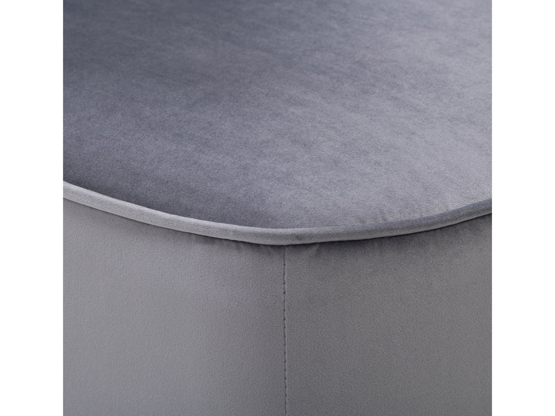 grey Velvet Accent Chair with pouf Lynwood Collection detail image by CorLiving