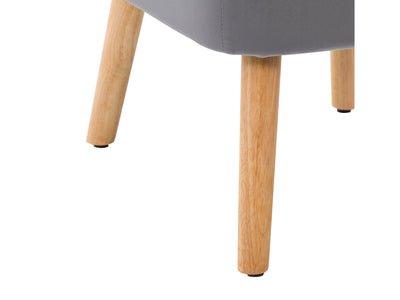 grey Velvet Accent Chair with pouf Lynwood Collection detail image by CorLiving#color_grey