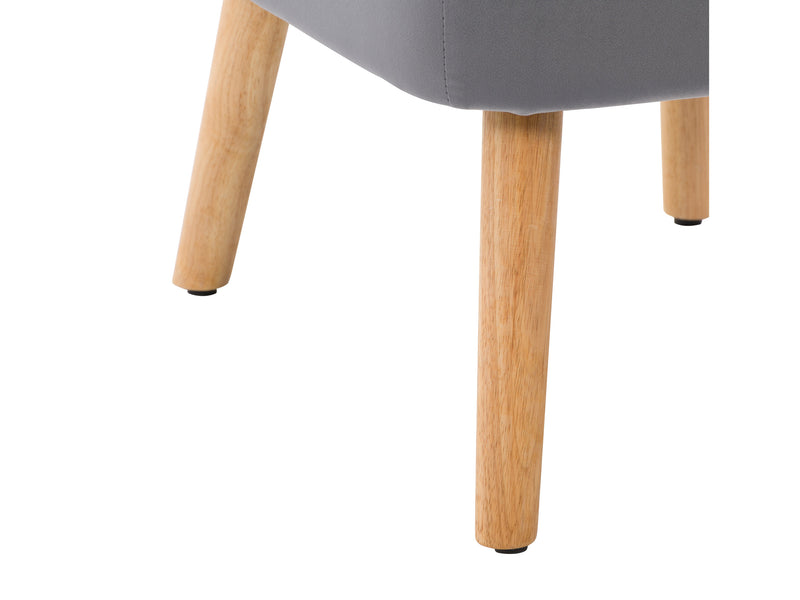 grey Velvet Accent Chair with pouf Lynwood Collection detail image by CorLiving