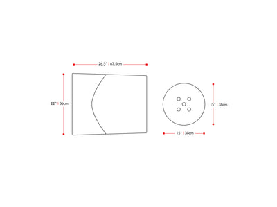 grey Velvet Accent Chair with pouf Lynwood Collection measurements diagram by CorLiving#color_grey