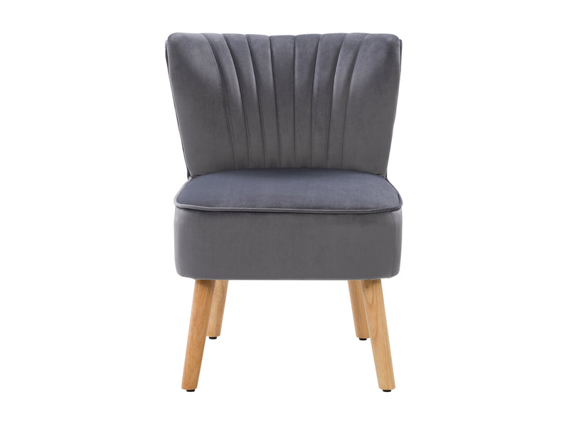 grey Velvet Accent Chair with pouf Lynwood Collection product image by CorLiving