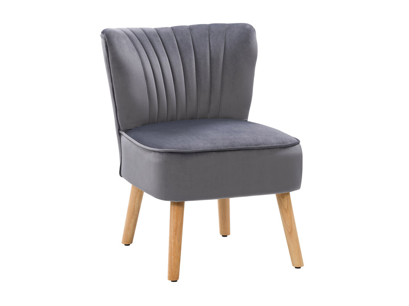 grey Velvet Accent Chair with pouf Lynwood Collection product image by CorLiving
