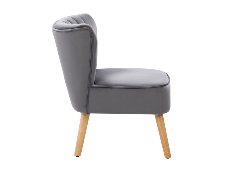 grey Velvet Accent Chair with pouf Lynwood Collection product image by CorLiving