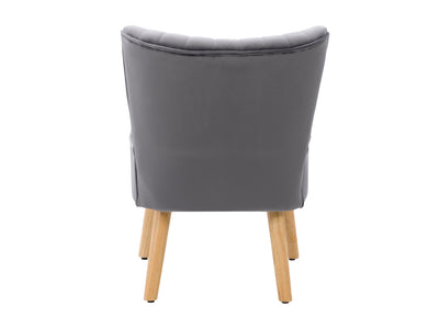 grey Velvet Accent Chair with pouf Lynwood Collection product image by CorLiving#color_grey