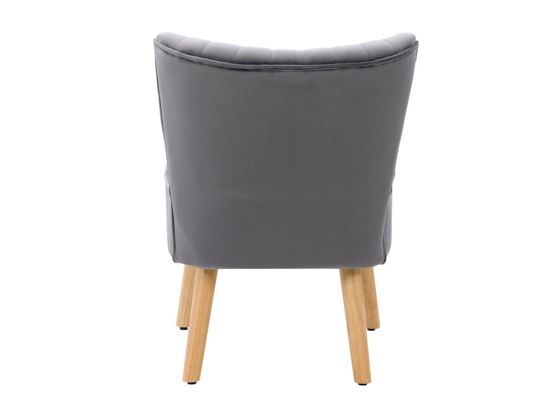 grey Velvet Accent Chair with pouf Lynwood Collection product image by CorLiving