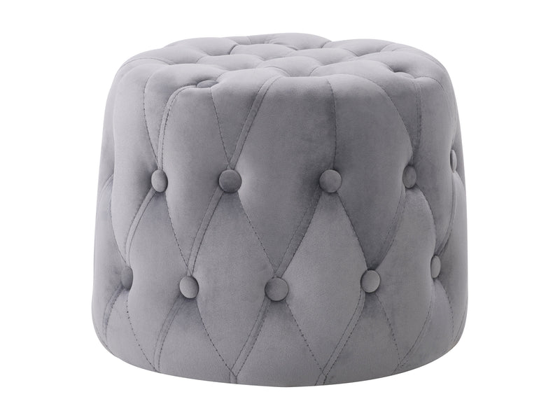 grey Velvet Accent Chair with pouf Lynwood Collection product image by CorLiving