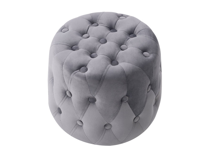grey Velvet Accent Chair with pouf Lynwood Collection product image by CorLiving