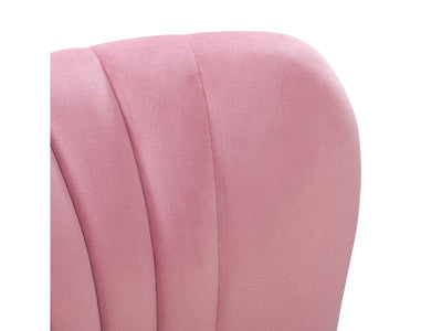 pink Velvet Accent Chair with pouf Lynwood Collection detail image by CorLiving#color_pink