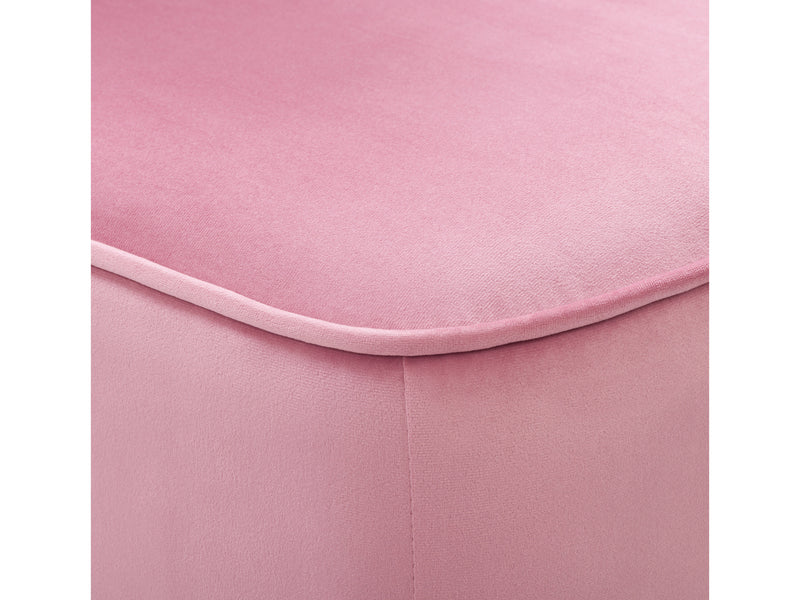 pink Velvet Accent Chair with pouf Lynwood Collection detail image by CorLiving