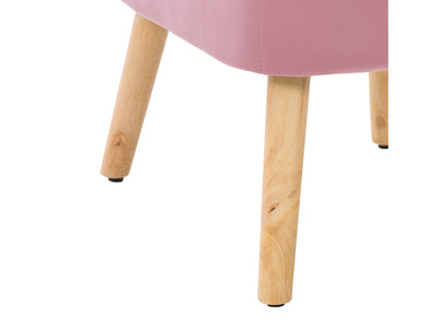pink Velvet Accent Chair with pouf Lynwood Collection detail image by CorLiving#color_pink