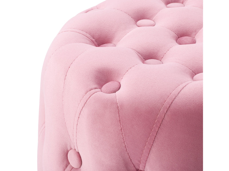 pink Velvet Accent Chair with pouf Lynwood Collection detail image by CorLiving