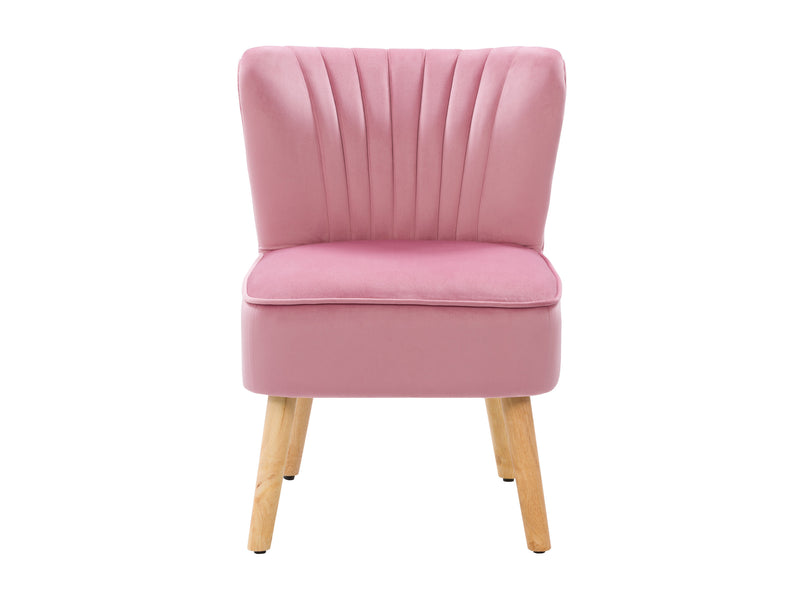 pink Velvet Accent Chair with pouf Lynwood Collection product image by CorLiving