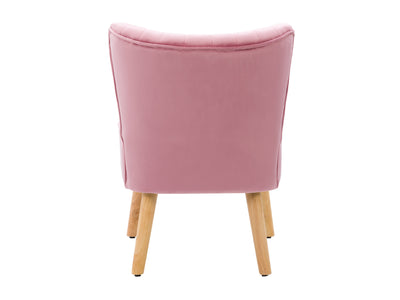 pink Velvet Accent Chair with pouf Lynwood Collection product image by CorLiving#color_pink