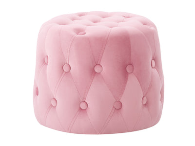 pink Velvet Accent Chair with pouf Lynwood Collection product image by CorLiving#color_pink