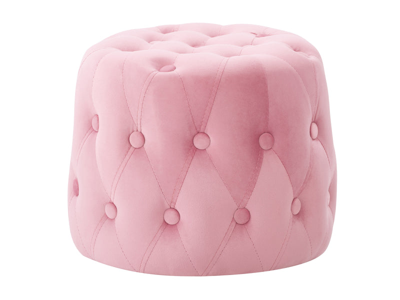 pink Velvet Accent Chair with pouf Lynwood Collection product image by CorLiving