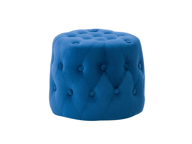 blue Small Round Ottoman Lynwood Collection product image by CorLiving