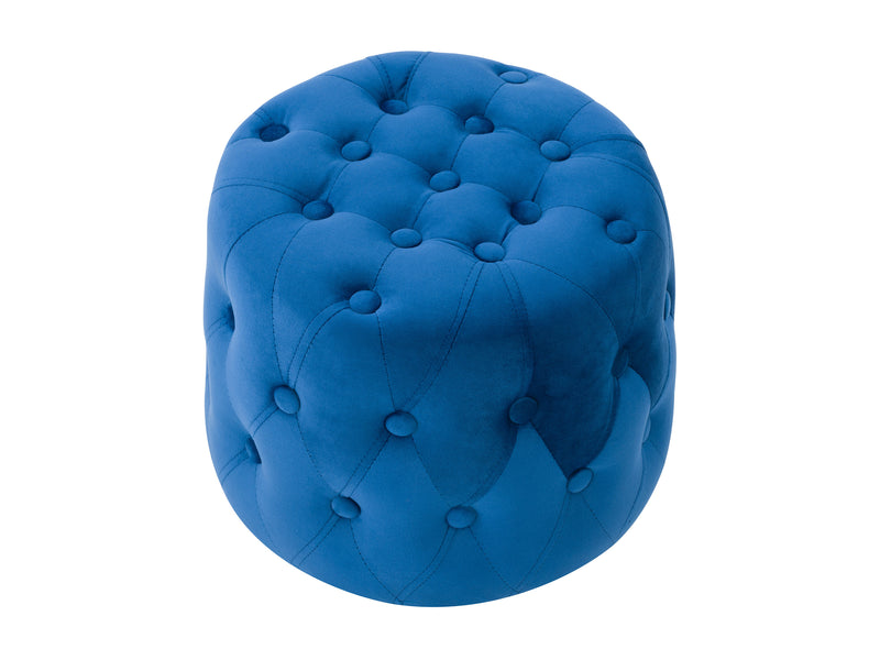 blue Small Round Ottoman Lynwood Collection product image by CorLiving