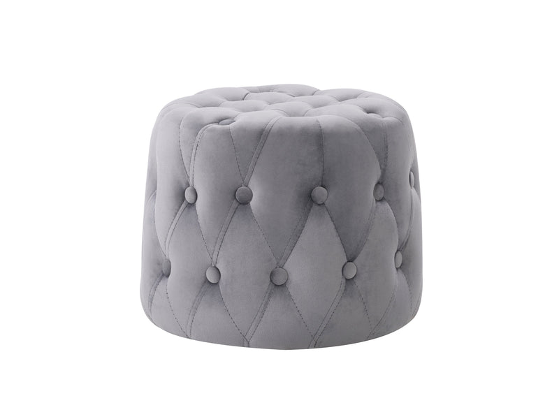grey Small Round Ottoman Lynwood Collection product image by CorLiving