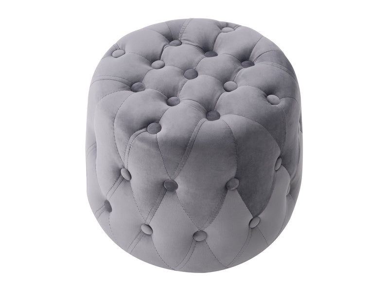 grey Small Round Ottoman Lynwood Collection product image by CorLiving