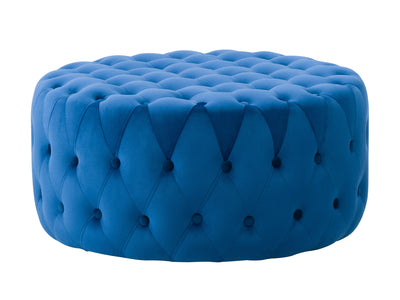 blue Large Round Ottoman Lynwood Collection product image by CorLiving#color_lynwood-blue