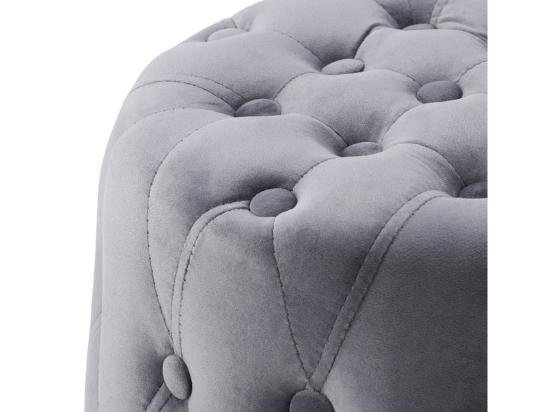 grey Large Round Ottoman Lynwood Collection detail image by CorLiving