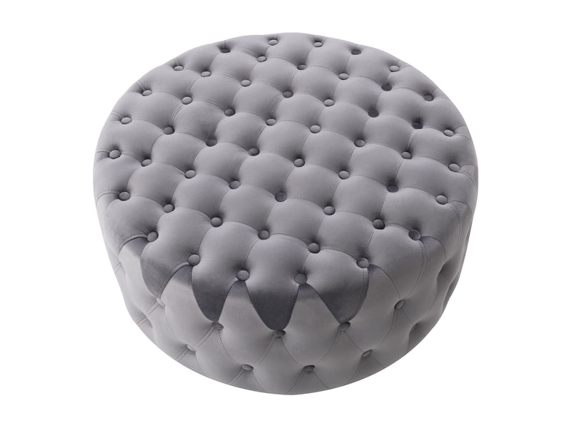 grey Large Round Ottoman Lynwood Collection product image by CorLiving