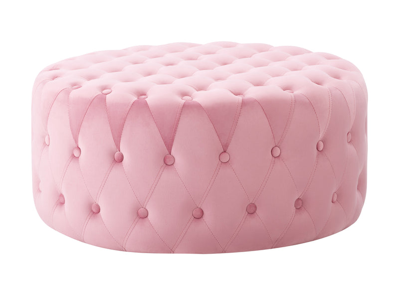 pink Large Round Ottoman Lynwood Collection product image by CorLiving