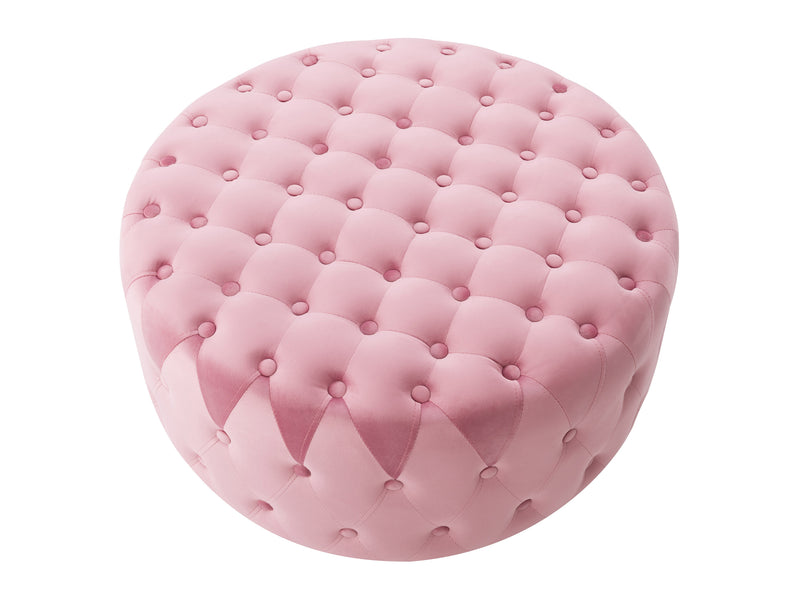 pink Large Round Ottoman Lynwood Collection product image by CorLiving
