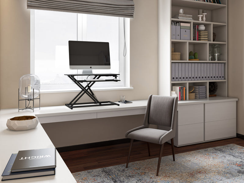 black Standing Desk Converter Workspace Collection lifestyle scene by CorLiving
