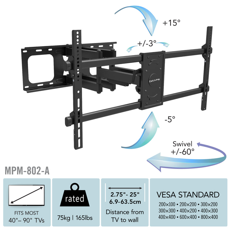 Full Motion TV Wall Mount for 40" - 90" TVs