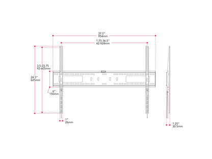Alt Tag: 

"Black fixed wall mount for large TVs up to 100 inches, sturdy metal construction with adjustable brackets and secure locking mechanism for optimal viewing angles."