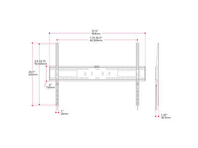 Fixed Wall Mount for Large TV's up to 100"