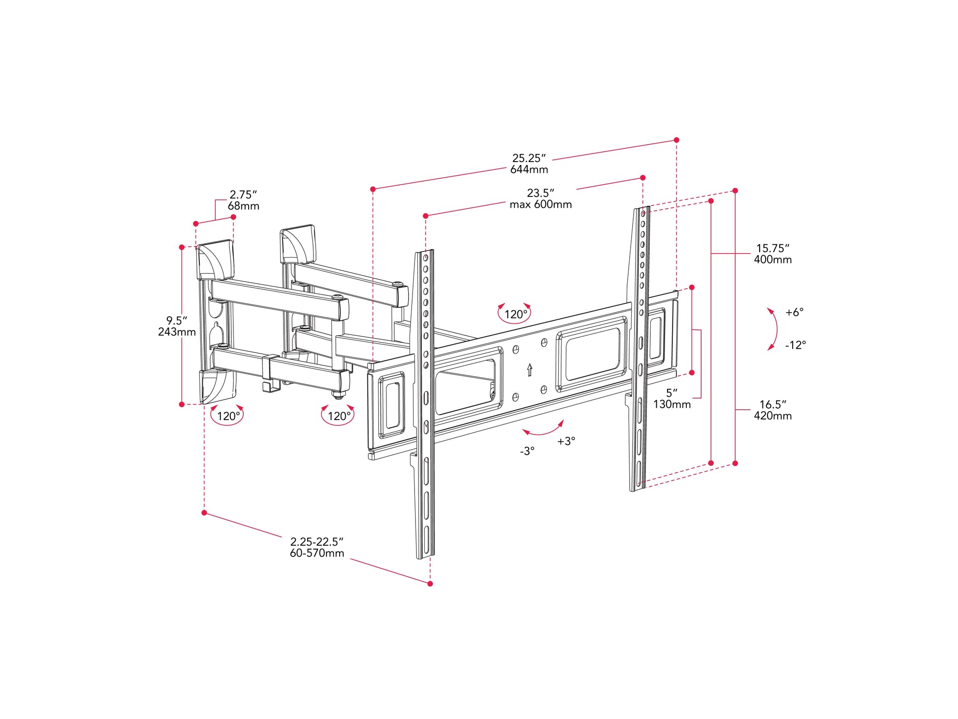 Sleek black corner TV wall mount with adjustable arms and a sturdy steel frame, designed for flat-screen TVs up to 65 inches, providing optimal viewing angles and space-saving installation.