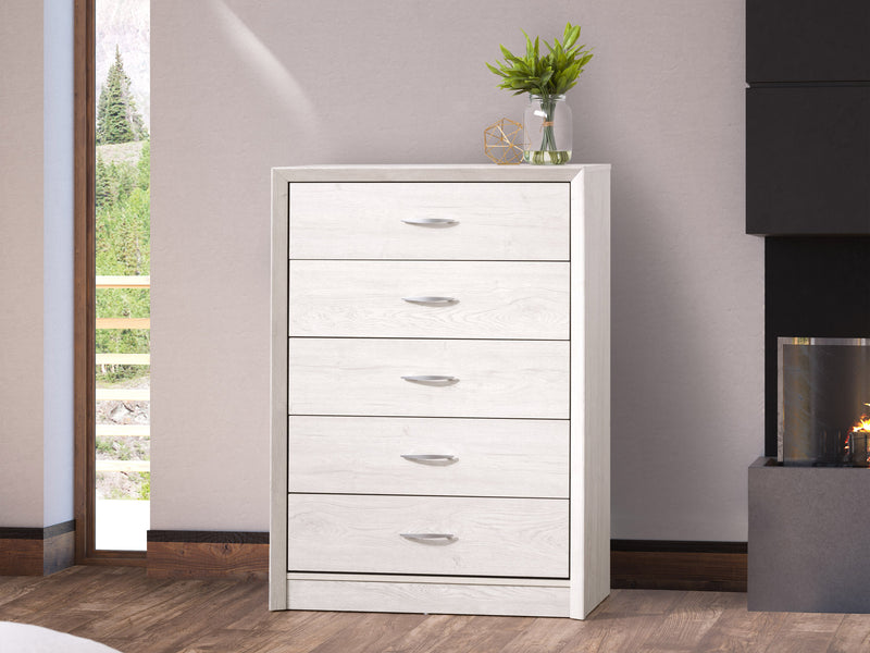 white washed oak Tall Bedroom Dresser Newport Collection lifestyle scene by CorLiving