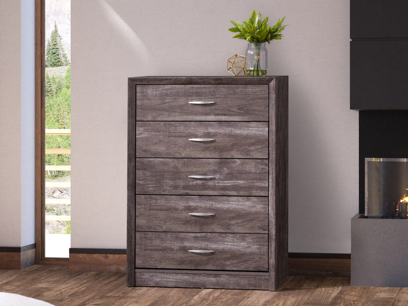 grey washed oak Tall Bedroom Dresser Newport Collection lifestyle scene by CorLiving