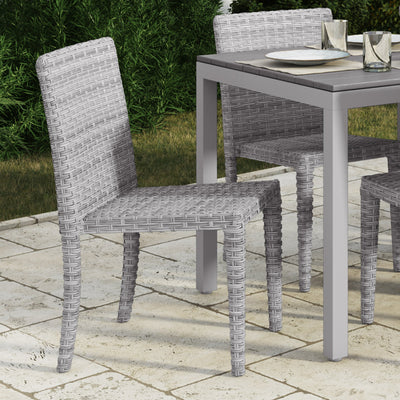 grey weave Dining Chairs 4pc Brisbane Collection lifestyle scene by CorLiving#color_blended-grey-weave