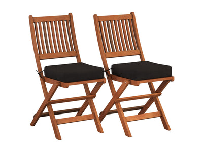 Miramar Brown Outdoor Wood Folding Chairs, Set of 2 Miramar Collection product image by CorLiving#color_miramar-brown