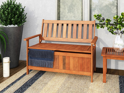 brown Wooden Storage Bench Miramar Collection lifestyle scene by CorLiving#color_miramar-brown
