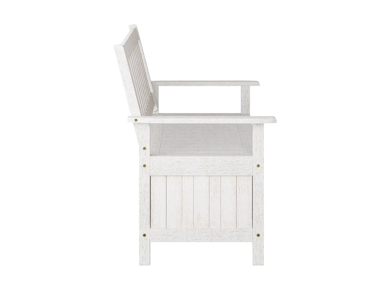 white Wooden Storage Bench Miramar Collection product image by CorLiving