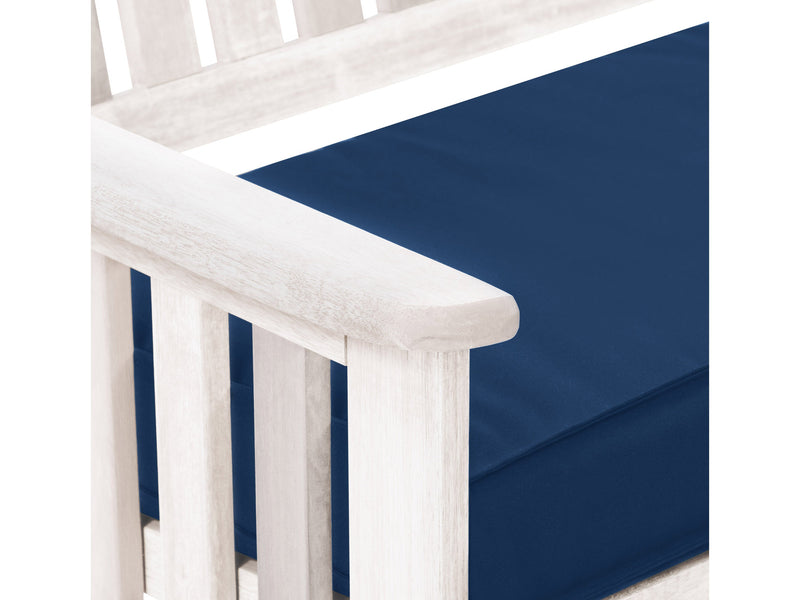 white Wood Bench with Back Miramar Collection detail image by CorLiving