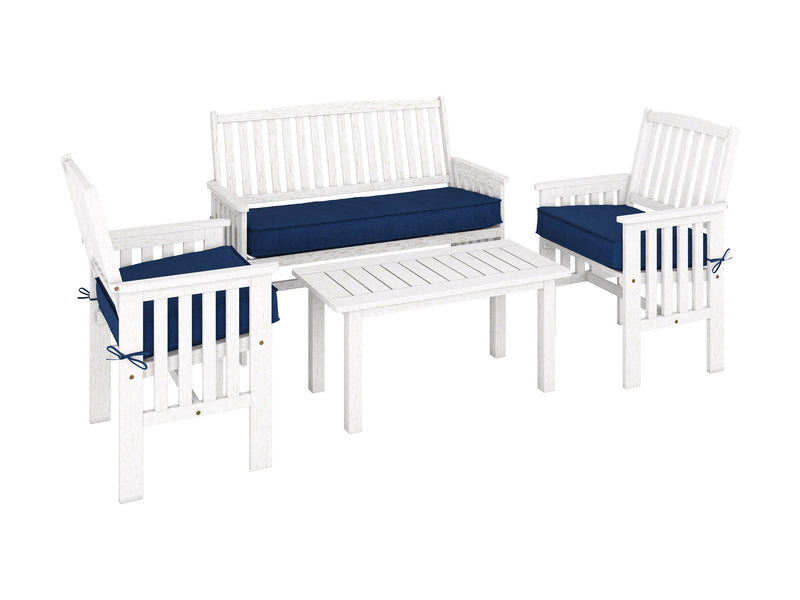 Miramar Washed White Wooden Patio Set, 4pc Miramar Collection product image by CorLiving