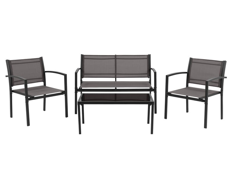 grey Metal Outdoor Conversation Set, 4pc Everett Collection product image by CorLiving