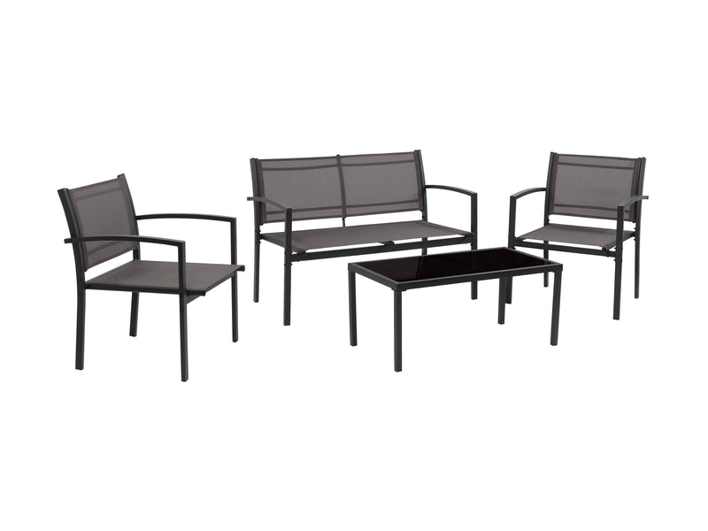 grey Metal Outdoor Conversation Set, 4pc Everett Collection product image by CorLiving