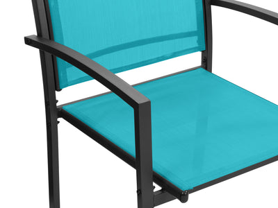 teal Metal Outdoor Conversation Set, 4pc Everett Collection detail image by CorLiving#color_teal